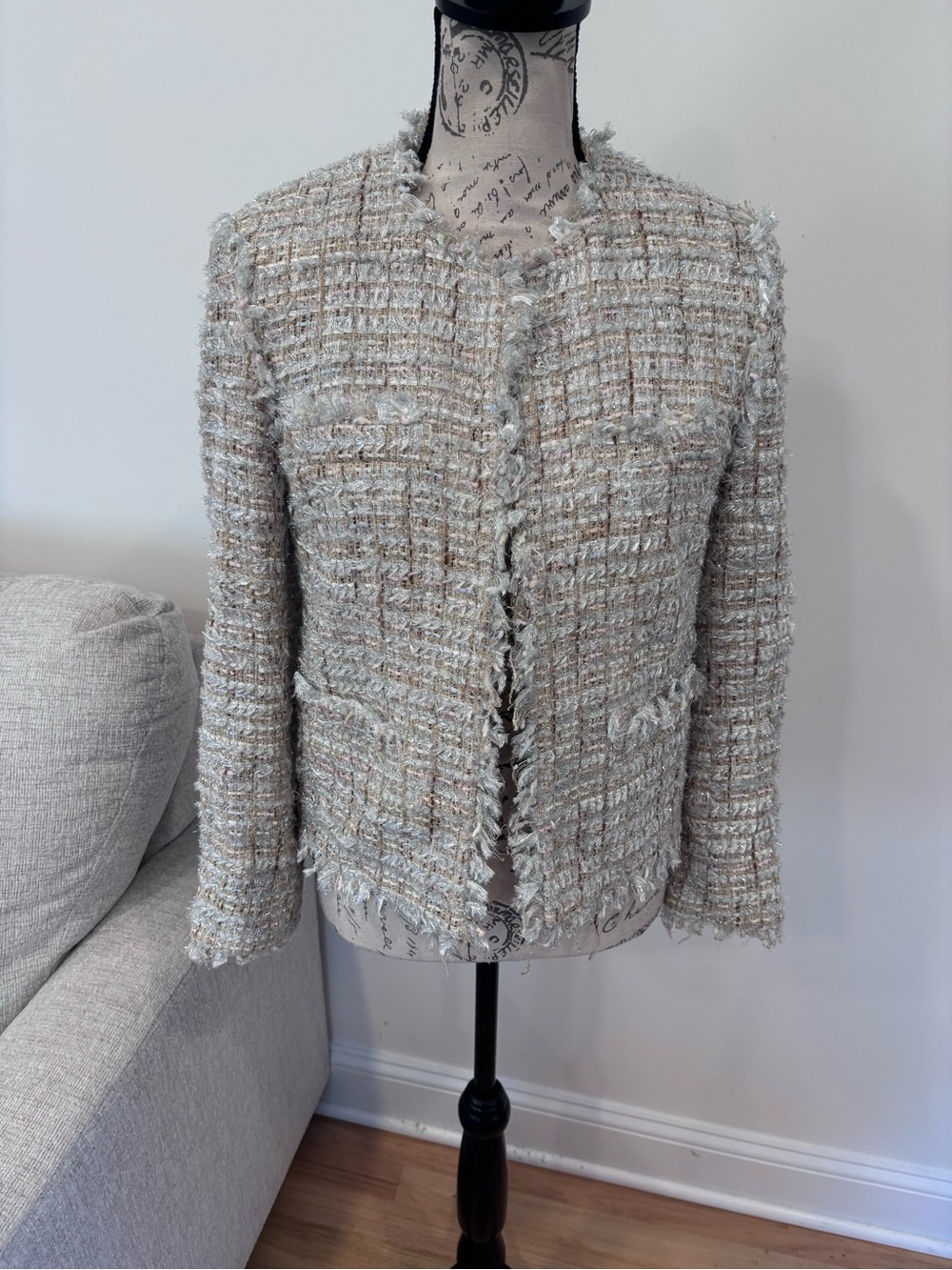 MSGM beige gray rainbow metallic blend jacket size IT 44